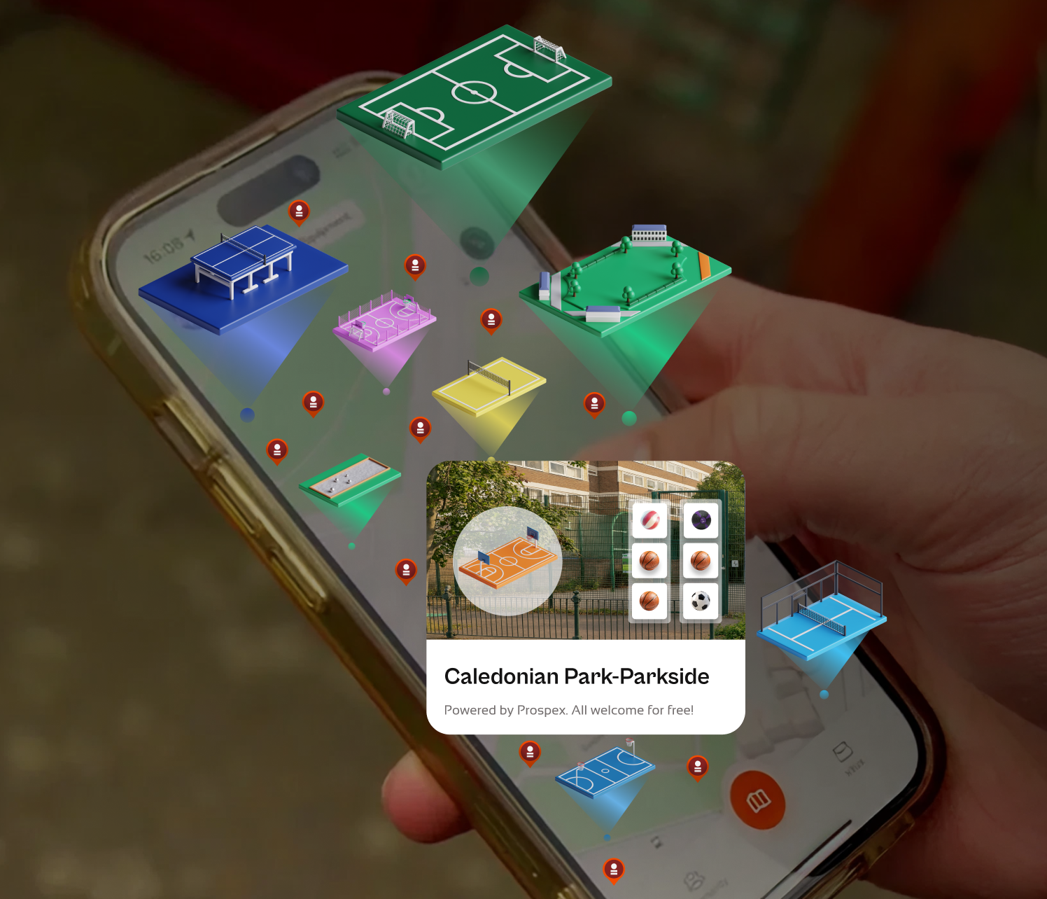 Mobile app showing AR map