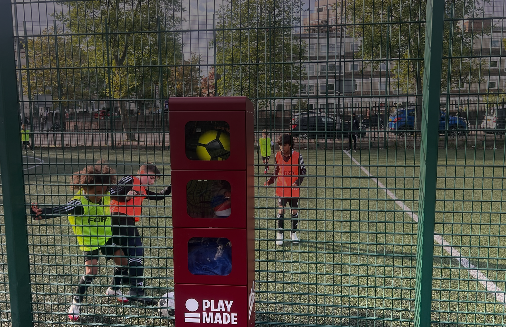 Basketball court with PlayMade equipment